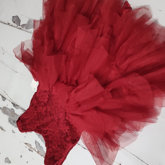 Lace and tulle tutu dress Christmas dress holiday dress birthday dress - Picture 4 of 8